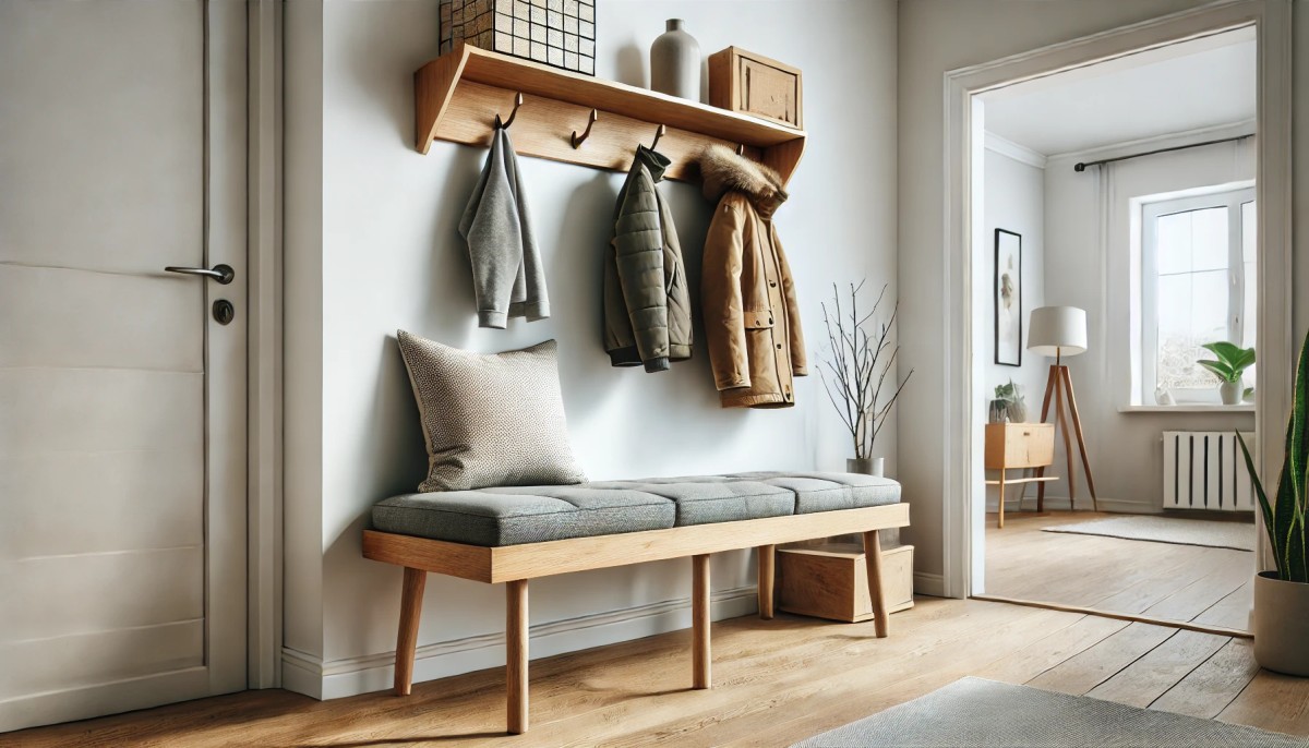 Ławka wiatrołapowa w przedpokoju