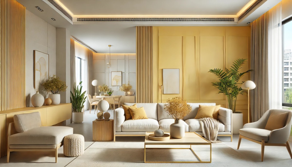 Maślana żółć w wystroju wnętrz