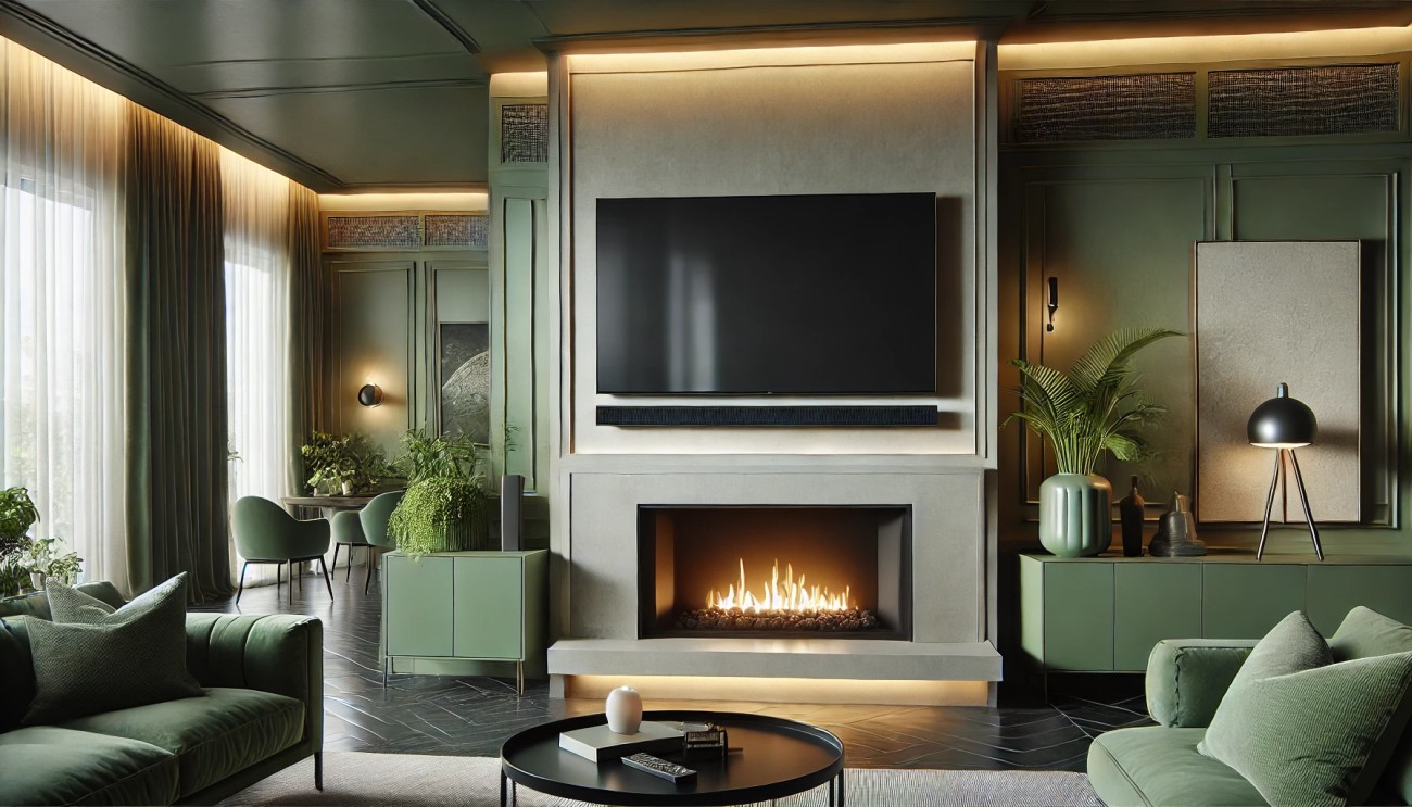 Telewizor nad kominkiem