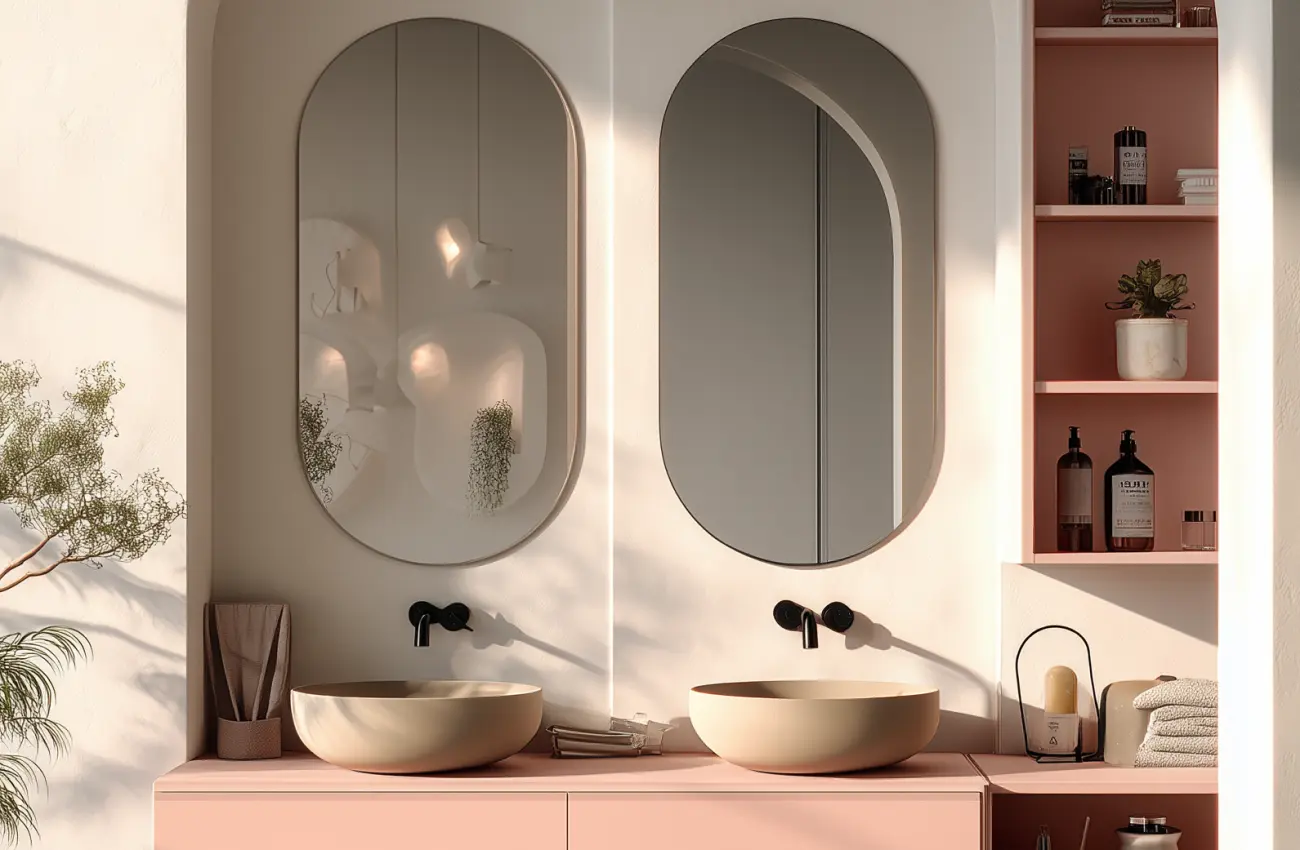Lustro o okrągłym kształcie - wybór, który łagodzi wizualnie wnętrze
