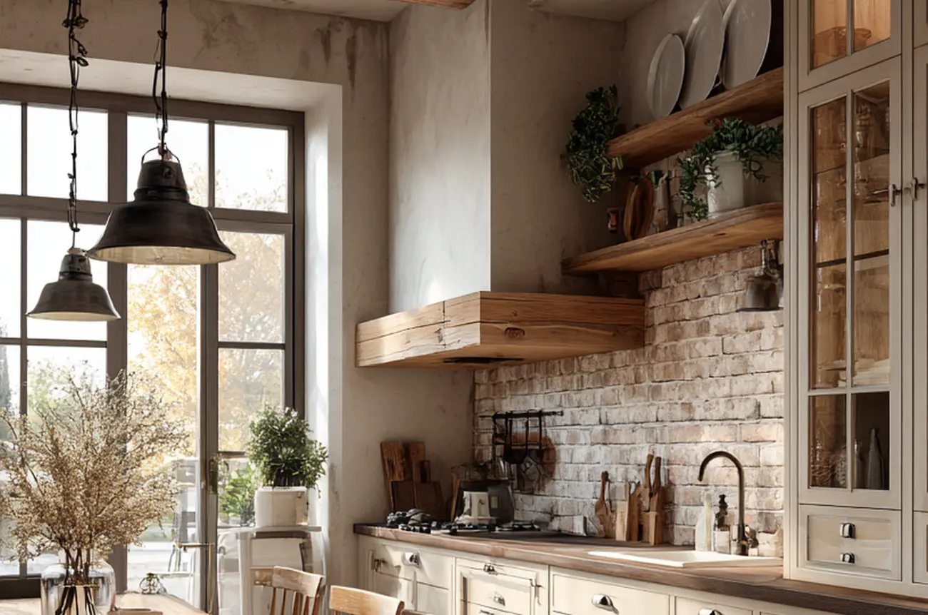 Rustykalny tambour - kuchenna szafka z naturalną duszą