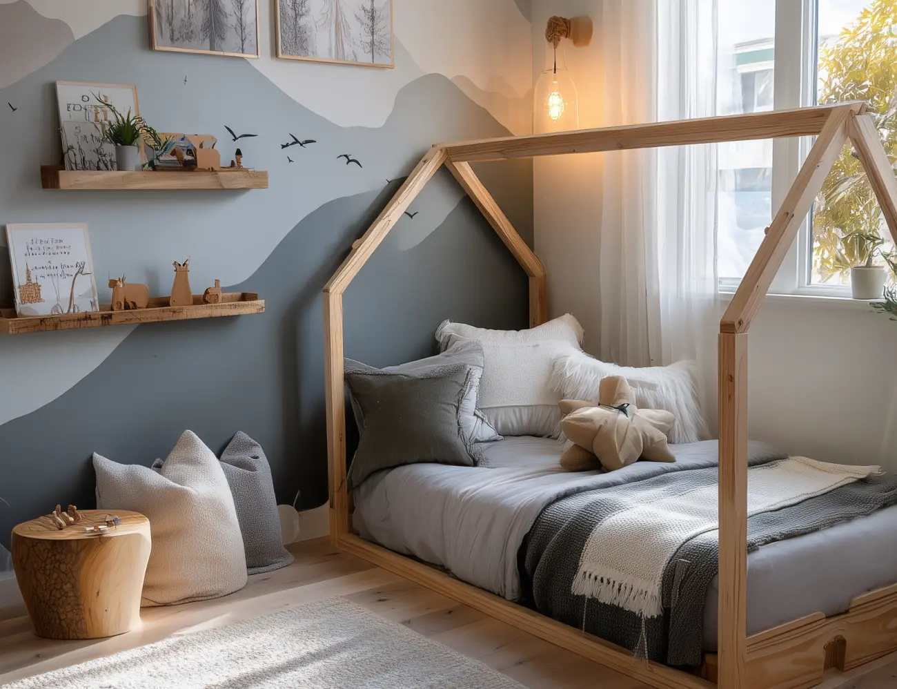 Sypialnia dziecka w duchu Montessori to przestrzeń, która uczy samodzielności