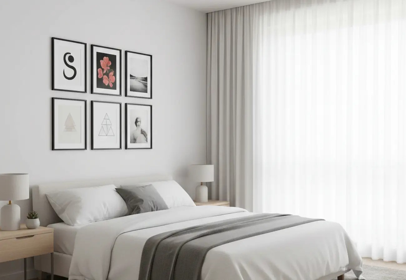 Małe obrazy w małym wnętrzu, czyli jak sztuka potrafi „rozciągnąć” przestrzeń