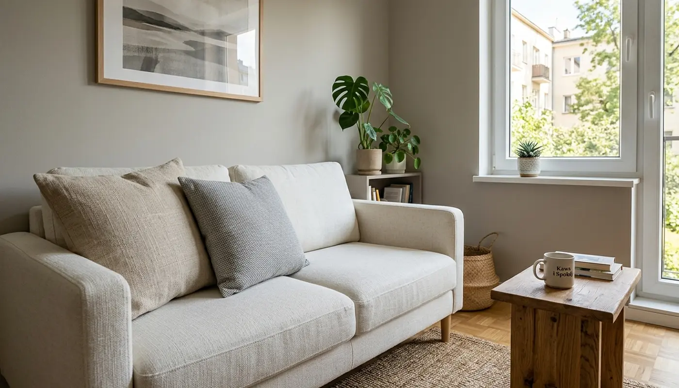 Jak dobrać poduszki do małego mieszkania_Prosta zasada 2–3 dekoracji na sofie
