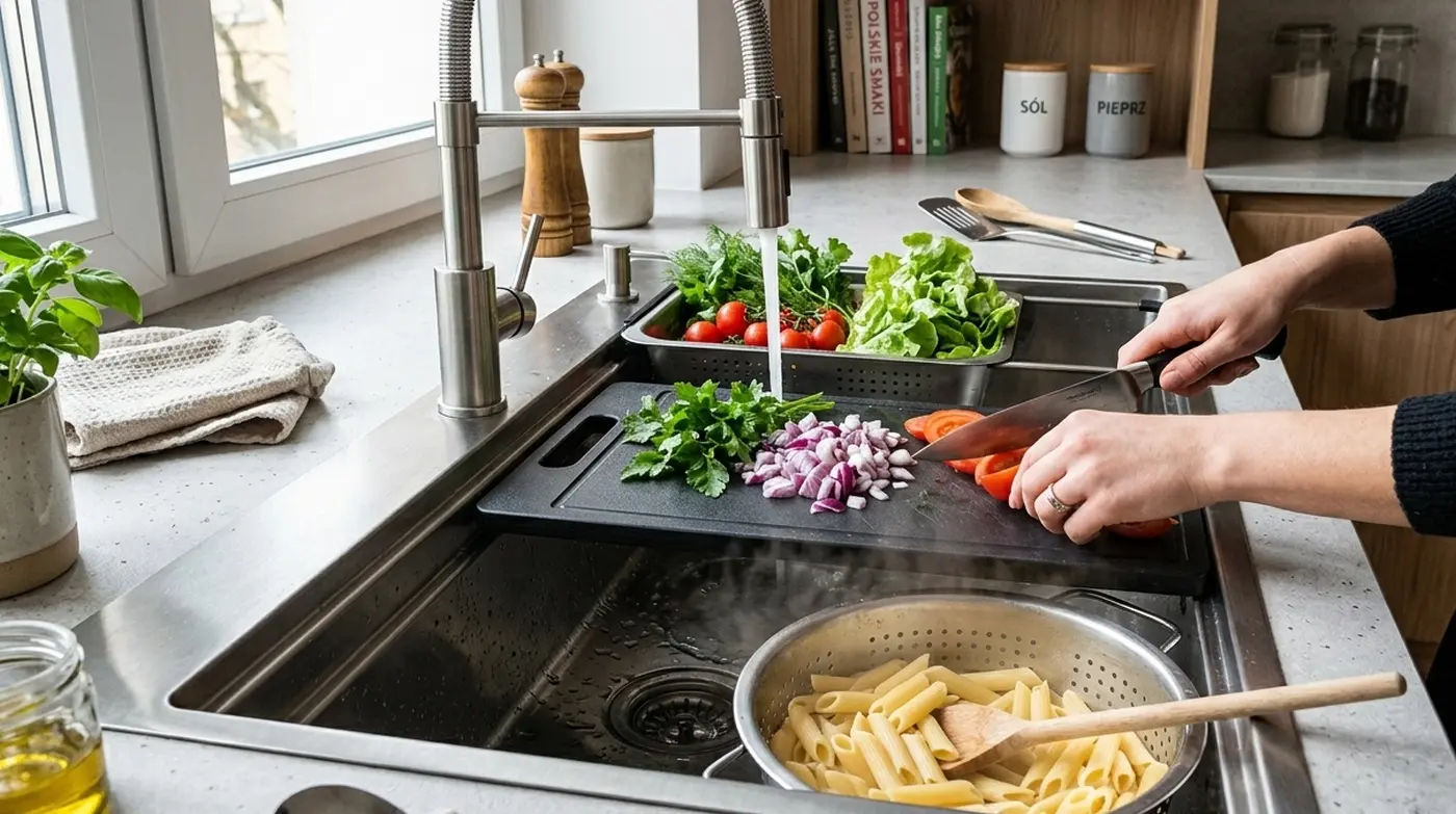 Zlew XXL i dwa krany w kuchni_Trend 2026 zmienia strefę roboczą