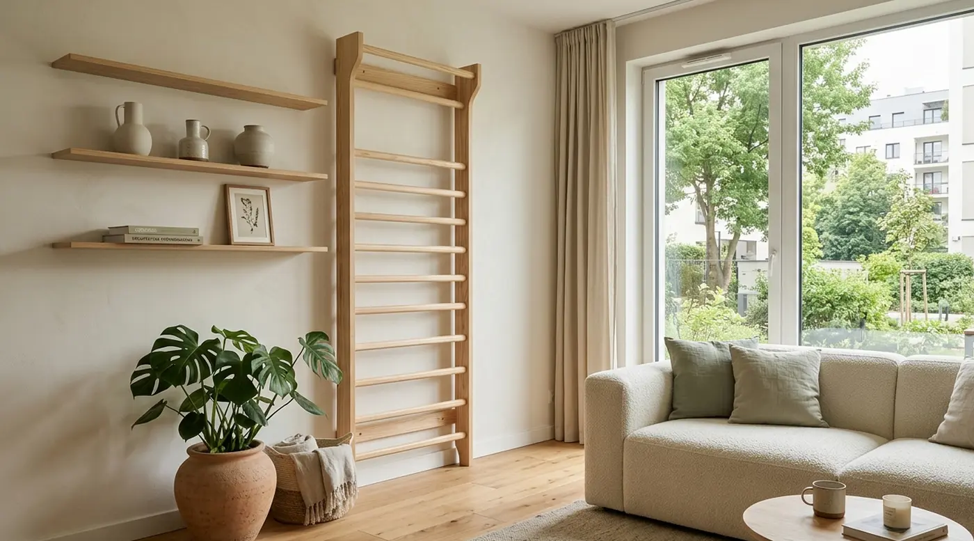 Drabinka gimnastyczna w salonie, czyli jak połączyć design i aktywność w jednym wnętrzu