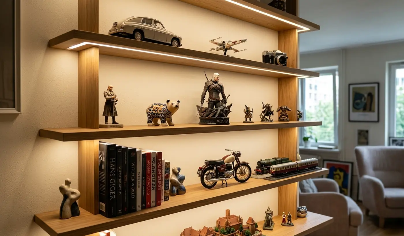 Półki z oświetleniem LED to prosty sposób na efekt jak z galerii