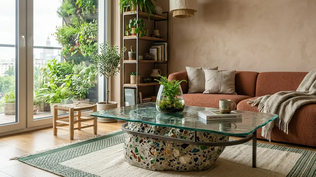 Stoliki z kamienia i szkła z recyklingu to luksus, który ma znaczenie